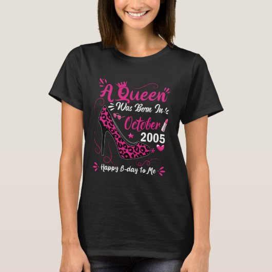 10代の誕生日ハイヒール 女王は10月に生まれた Tシャツ (正面)
