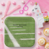 10代の誕生日ヤードラインズグリーンサッカーフィールド ペーパープレート (パーティー)