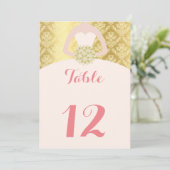 10代の誕生日金ゴールド赤面ピンク 招待状 (スタンド正面)