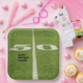 10代の誕生日50ヤードラインフットボールフィールド ペーパープレート (パーティー)