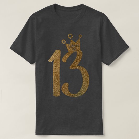 10代の金ゴールド13誕生日13誕生日T Tシャツ (デザイン正面)