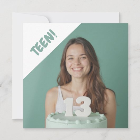 10代の13歳カスタムの誕生日パーティー 招待状 (正面)
