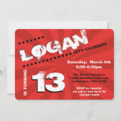 10代の/トゥイーングラフティウォール誕生日パーティー 招待状 (正面)