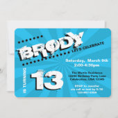 10代の/トゥイーングラフティウォール誕生日パーティー 招待状 (正面)