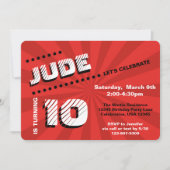 10代の/トゥイーングラフティウォール誕生日パーティー 招待状 (正面)