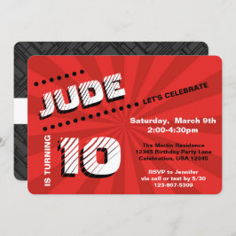 10代の/トゥイーングラフティウォール誕生日パーティー 招待状