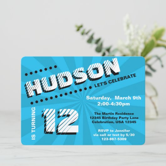 10代の/トゥイーングラフティウォール誕生日パーティー 招待状 (スタンド正面)