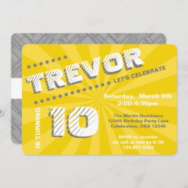 10代の/トゥイーングラフティウォール誕生日パーティー 招待状