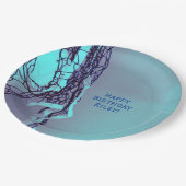 10代のBlue Birthday Partyネット&バレーボール ペーパープレート (アングル)