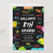 10代のTween Young Boy Age Number誕生日パーティー 招待状 (正面)