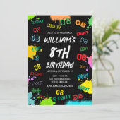 10代のTween Young Boy Age Number誕生日パーティー 招待状 (スタンド正面)