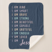 10代やる気を起こさせるの少女への贈り物パーソナライズされた シェルパブランケット (正面)