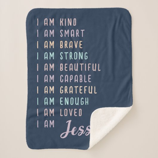 10代やる気を起こさせるの少女への贈り物パーソナライズされた シェルパブランケット (正面)