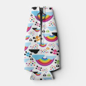 10代エモ虹のスカル背景 ボトルクーラー (裏面)