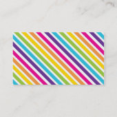 10代カラフル向けにストライプ虹色の斜めの贈り物 名刺 (裏面)