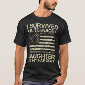 10代生き延びの娘の米国旗おもしろい Tシャツ