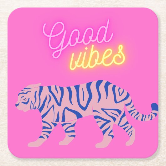 10代、女の子、トゥイーンのための審美的なピンク スクエアペーパーコースター (正面)