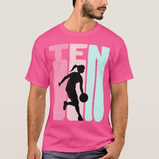 10位誕生日レトロバスケットボール選手十歳 Tシャツ
