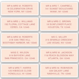 10個のゲスト名アドレスパーティー結婚 シール