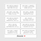 10個のゲスト名アドレスパーティー結婚 シール (シート)