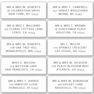 10個のゲスト名アドレスパーティー結婚 シール