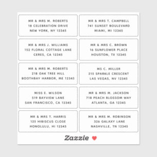 10個のゲスト名アドレスパーティー結婚 シール