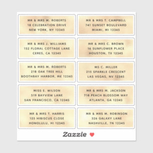 10個のゲスト名アドレスパーティー結婚 シール