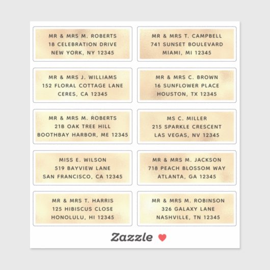 10個のゲスト名アドレスパーティー結婚 シール (シート)