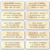 10個のゲスト名アドレスパーティー結婚 シール (正面)