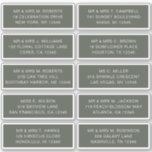 10個のゲスト名アドレスパーティー結婚 シール<br><div class="desc">10個々のゲスト名アドレスパーティーの結婚ホワイトスクリプトステッカーは、緑の緑の背景に白いスクリプトタイポグラフィの各ステッカーに、個々のゲスト名とアドレスを付けた10個のステッカーを備えている。結婚式招待状、クリスマスとホリデーカード、パーティの招待状、サンキューカード、オフィスのメール配信に最適。提供されている文字ボックスで文字を編集する。Evco Studioの他の色とオプションを表示https://www.zazzle.com/store/evcostudio</div>