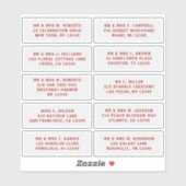 10個のゲスト名アドレスパーティー結婚 シール (シート)