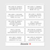 10個のゲスト名アドレスパーティー結婚 シール (シート)