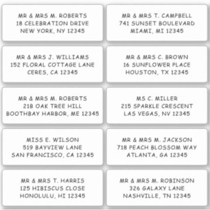 10個のゲスト名アドレスパーティー結婚 シール