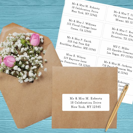 10個のゲスト名アドレスパーティー結婚 シール