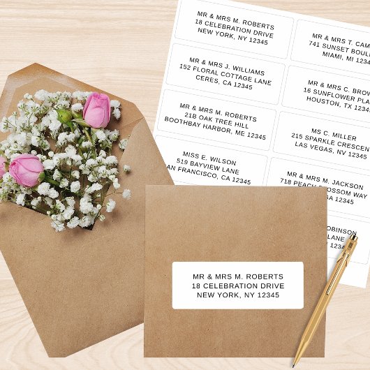 10個のゲスト名アドレスパーティー結婚 シール