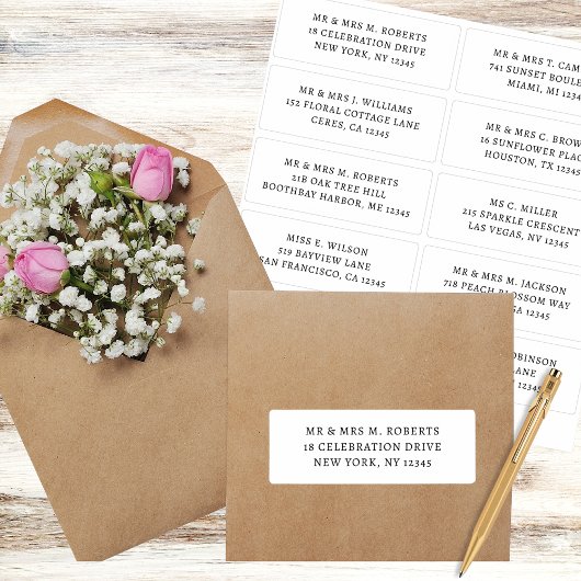 10個のゲスト名アドレスパーティー結婚 シール