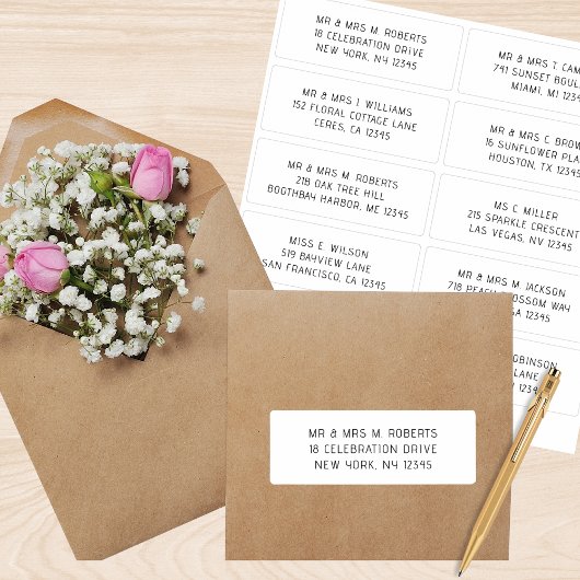 10個のゲスト名アドレスパーティー結婚 シール