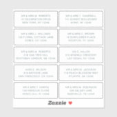 10個のゲスト名アドレスパーティー結婚 シール (シート)