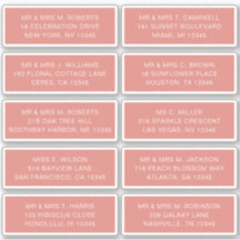 10個のゲスト名アドレスパーティー結婚