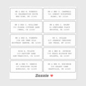 10個のゲスト名アドレスパーティー結婚 シール (シート)