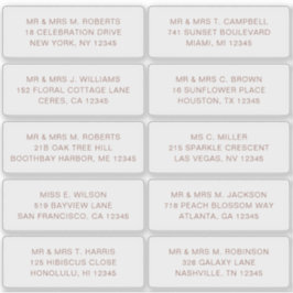 10個のゲスト名アドレスパーティー結婚 シール