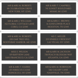 10個のゲスト名アドレスミスティカルブラック シール