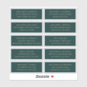 10個のゲスト名アドレスミスティックグリーン シール (シート)