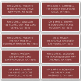 10個のゲスト名アドレス結婚パーティーのSti シール
