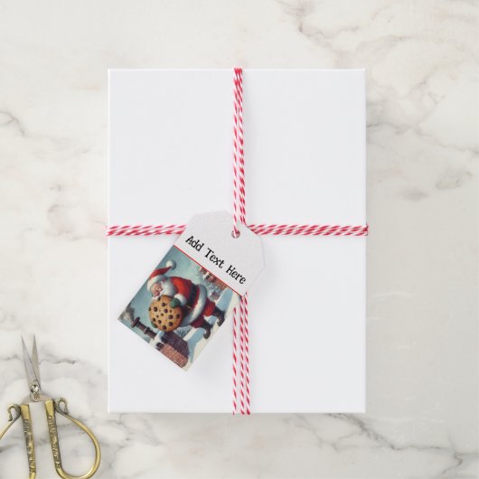10個のサンタパーソナライズされたギフトラベル ギフトタグ (より糸付き)