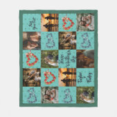 10個の写真をパーソナライズハッピーバレンタインデーティール（緑がかった色） フリースブランケット (正面)