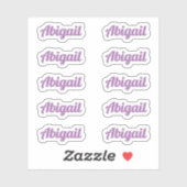 10個の小さな紫色の筆記体スクリプト名前をカスタムするラベル シール (シート)