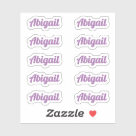 10個の小さな紫色の筆記体スクリプト名前をカスタムするラベル シール