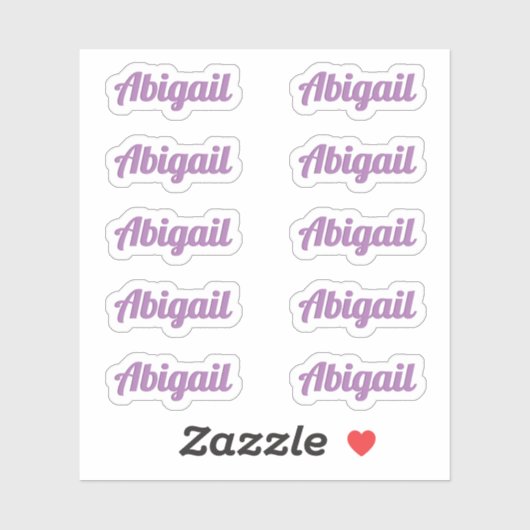 10個の小さな紫色の筆記体スクリプト名前をカスタムするラベル シール (シート)