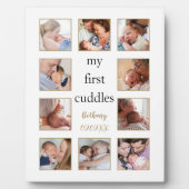 10個の画像が最初の子の名前を並べ生まれたばかりのる フォトプラーク (正面)